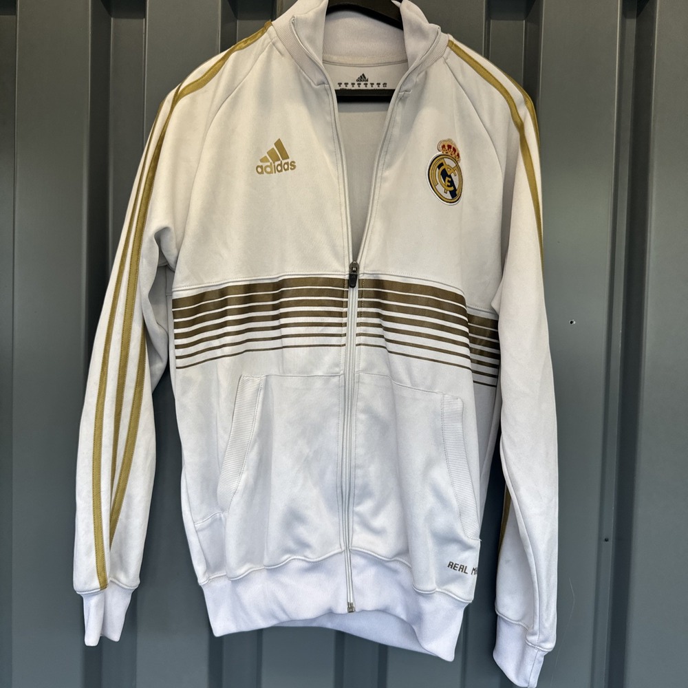 Real Madrid Jacket Mens M White Soccer Football Adidas‎ Track Jacket Youth XL